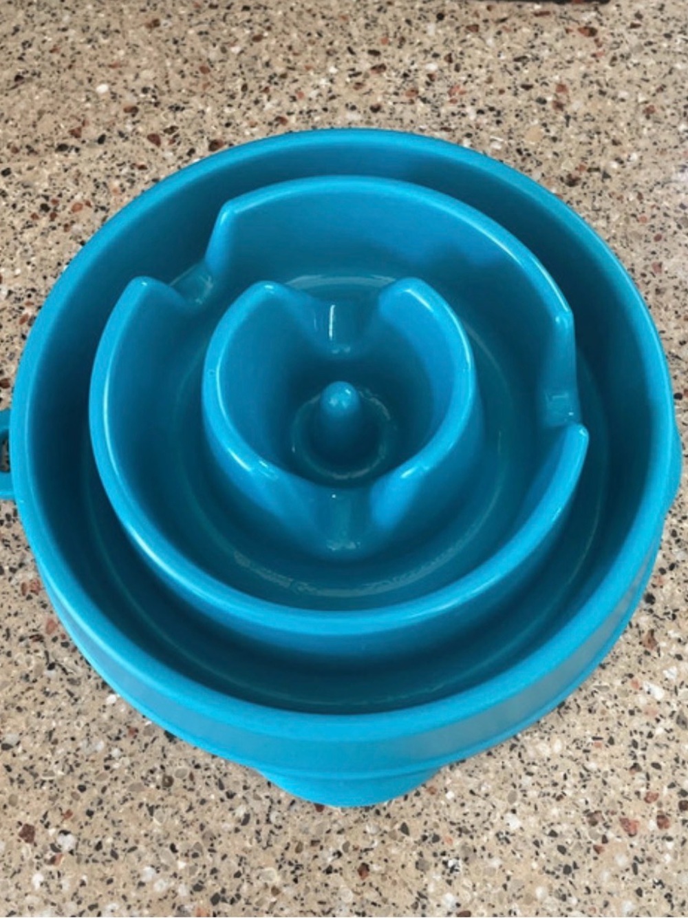 Outward Hound Blue Mid Size Pet Food Bowl Puzzle Center NWOT